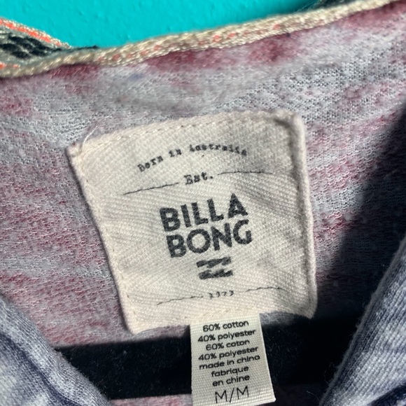 Distressed Billabong T-Shirt Material Hoodie - Picture 3 of 3